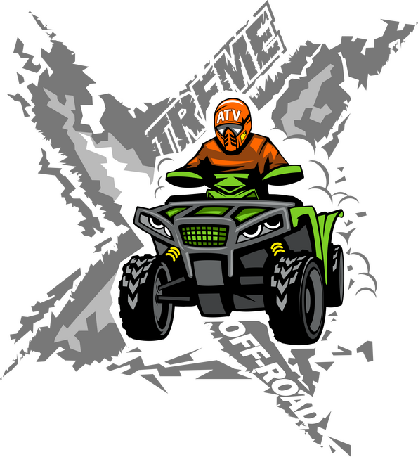 Extreme Quad - Narancssárga, Zöld és Szürke Motívum
